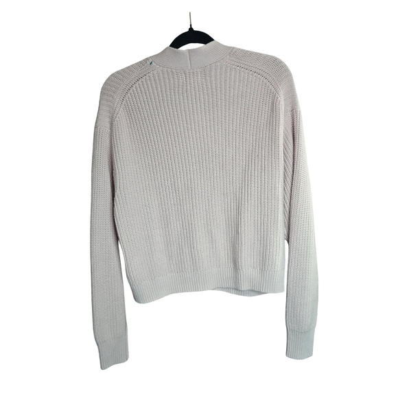 H&M Light Pink Cropped Cardigan Sweater Knit Button Up Cozy Top S/M - Picture 2 of 6